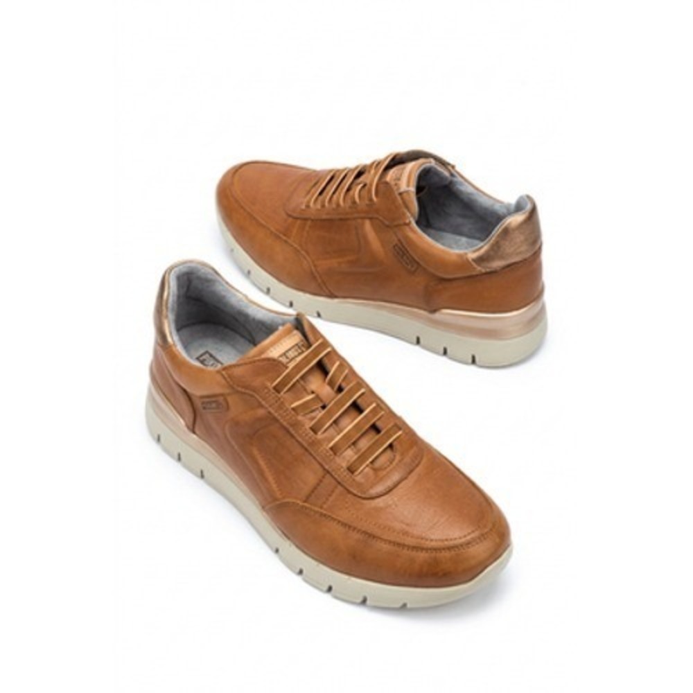 Pikolinos Shoes Women 8.5 39 Brown Leather Lace Up Comfort Walking Casual